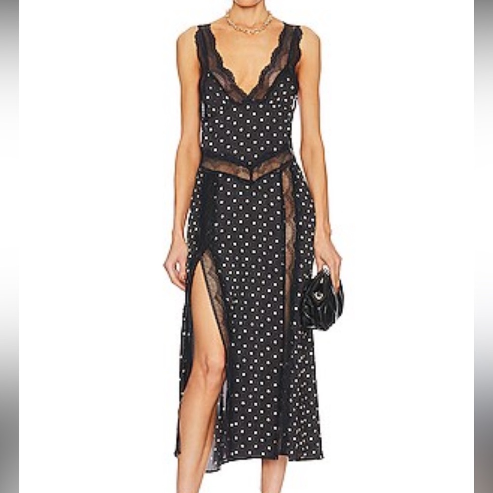 Free People X Intimately FP Bad For You Slip in Black Combo XS